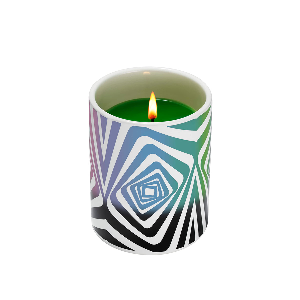 Glo Zone Slow Color-Changing Ceramic Scented Candle, 12 oz - Vibin' Green