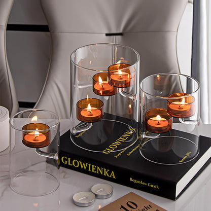 Maimeili Glass Candle Holder Hurricane Crystal Decorative Candle Fits Standard Tealight for Table Wedding Dinning Centerpieces Party Supplies Home Decor