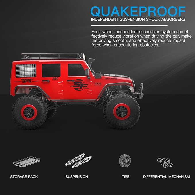 GoolRC WLtoys 104311 RC Car 1/10 Scale 4WD 2.4Ghz Remote Control Car Brushed Motor Off-Road Crawler Car RTR for Kids and Adults