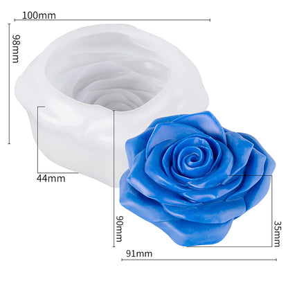 Flower Succulent Rose Peony Molds Silicone Wave Spiral Candle Mold - Silicone Resin Casting Molds for Candle & Resin & Soap Craft Supplies