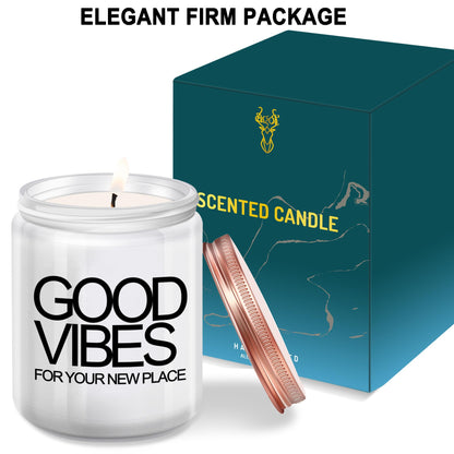 House Warming Gifts New Home, New Home Gifts, Good Vibes Candle, New House Essentials Best Presents for Women Couple Friends - Lavender Candles