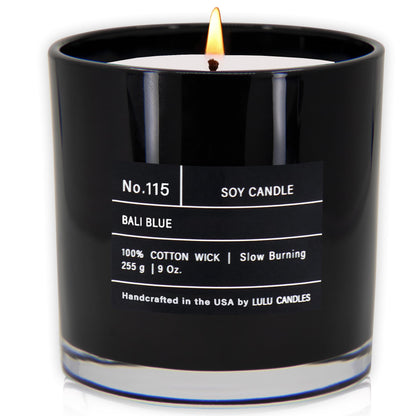Lulu Candles | Bali Blue | Smells Manly & Fresh | Luxury Scented Soy Jar Candle | Hand Poured in The USA | Highly Scented Long Lasting (9 Oz.)