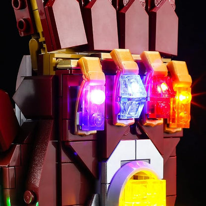 BRIKSMAX Led Lighting Kit for LEGO-76223 Nano Gauntlet(Hand Sweep Sensor Switch Version) - Compatible with Lego Marvel Building Blocks Model- Not Include The Lego Set
