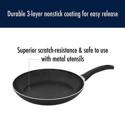 Henckels Everlift 12-inch Nonstick Frying Pan, Made in Italy, durable 3-layer coating, lightweight aluminum from recycled materials, Oven safe to 400°F, Dishwasher safe