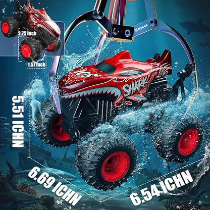 BEZGAR Monster Truck Toys Remote Control Monster Truck with Dancing Spins Lights &amp Music 1:20 Remote Control Car for Boys 4-7 5 6 7 8 9 10 +Year Old Boys Birthday Gifts (Red)