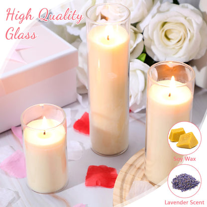 6 Pcs White Devotional Candles in Glass 2 x 8 Inches Catholic Soy Wax Votive Prayer Long Burning Religious Candles for Wedding Sanctuary Vigils Blessing Church Meditation