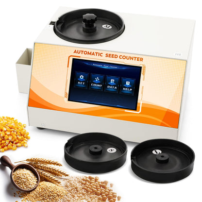CGOLDENWALL 3Plates Automatic Multi-functions Touchscreen Seeds Counter Machine With Data Storage, Adjustable Speed/Brightness, High Precision Counting for Various Shapes Cereals Seeds Grain