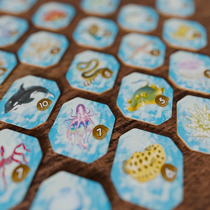 Shallow Sea Board Game – Strategy Tile-Placement Game for Adults &amp Families | 1–4 Players 30–45 Min Play | Build Coral Reef Ecosystem Ocean Puzzle Game Nature-Inspired (Nesting Season Expansion