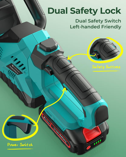 24'' Cordless Hedge Trimmer with 2 Rechargeable Batteries & Charger, 3000RPM Brushless Electric Handheld Bush Clipper, 180° Rotatable Head, 2/3'' Blade Gap, Gardening Gifts for Father’s Day