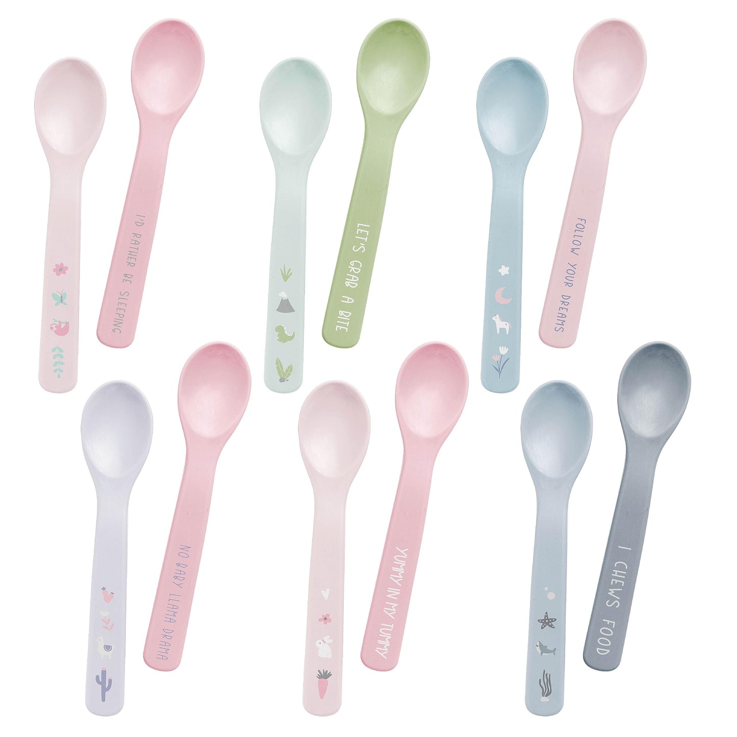 Stephen Joseph Baby Silicone Spoon Set, First Stage Feeding Spoons for Infants, Spoon Set Encourages Self-Feeding, Toddler Feeding Spoons, Farm