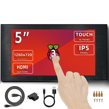 VIEWMEI 5 inch Touch Screen Monitor, 1280x720 Mini IPS Display, HDMI PC Monitor with HDMI Inputs Compatible with Raspberry Pi, PC, Laptop