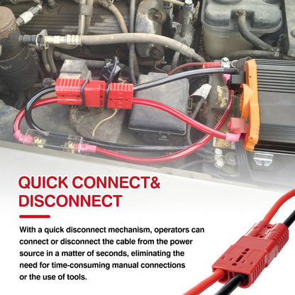 Venussar 24 FT Quick Disconnect Winch Power Cable, 2 Gauge 2 AWG Copper Wiring, Heavy Duty Quick Disconnect Cables