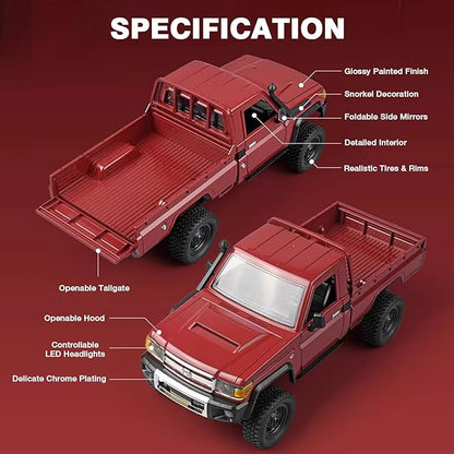 MN82 RC Rock Crawler 1/12 MNRC RC Crawler 4x4 Toyota LC79 Off Road RC Pickup Truck 4WD 2.4GHz RC Climing Car RTF with LED Lights for Adults