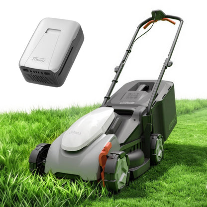 Litheli 14 Inch Cordless Lawn Mower, Brushless Battery Powered Push Mower with 5.0Ah Battery, 5-Position Height, 9-Gallon Bag, Lightweight Grass Cutter for Small to Mid-Sized Yards