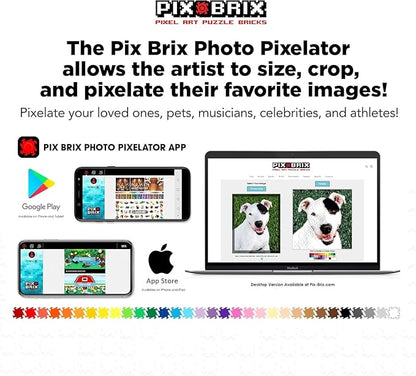 Pix Brix Pixel Art kit Puzzle Bricks - Girl w/Pearl Earring 6 400 Pieces - Patented Colorful Building Bricks to Recreate This Famous Print Create Builds Without Water Iron or Glue