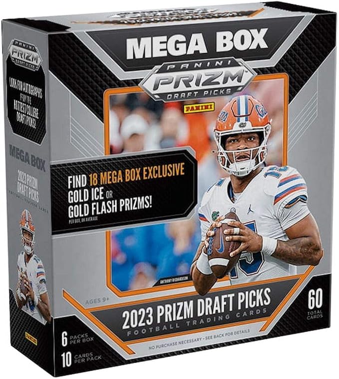 NFL Panini 2023 Prizm Collegiate Draft Picks Football Trading Card MEGA Box [6 Packs]
