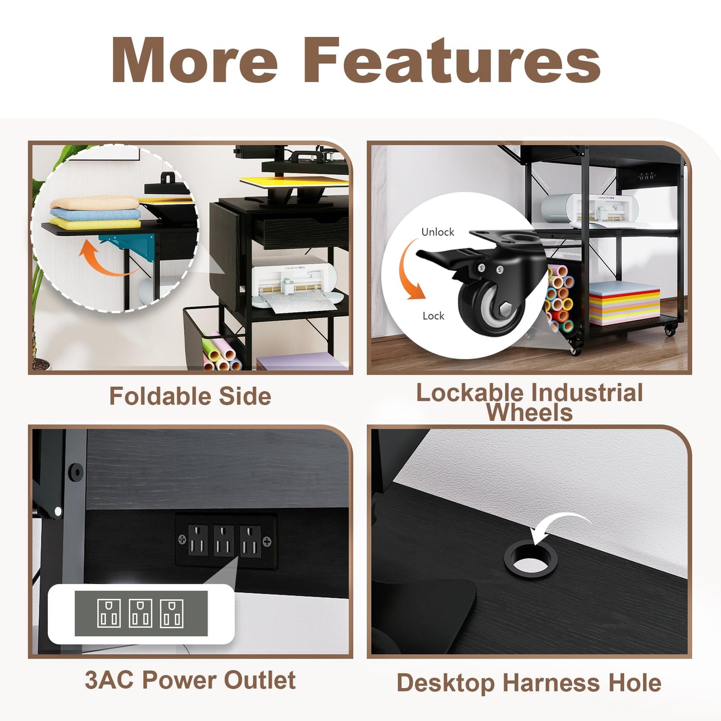PUNCIA Foldable Heat Press Table with Drawers - Heavy Duty Heat Press Stand with Wheels for Easy Mobility Collapsible Heavy Duty Workbench for Sublimation, T-Shirts and Caps Heat Transfer Project