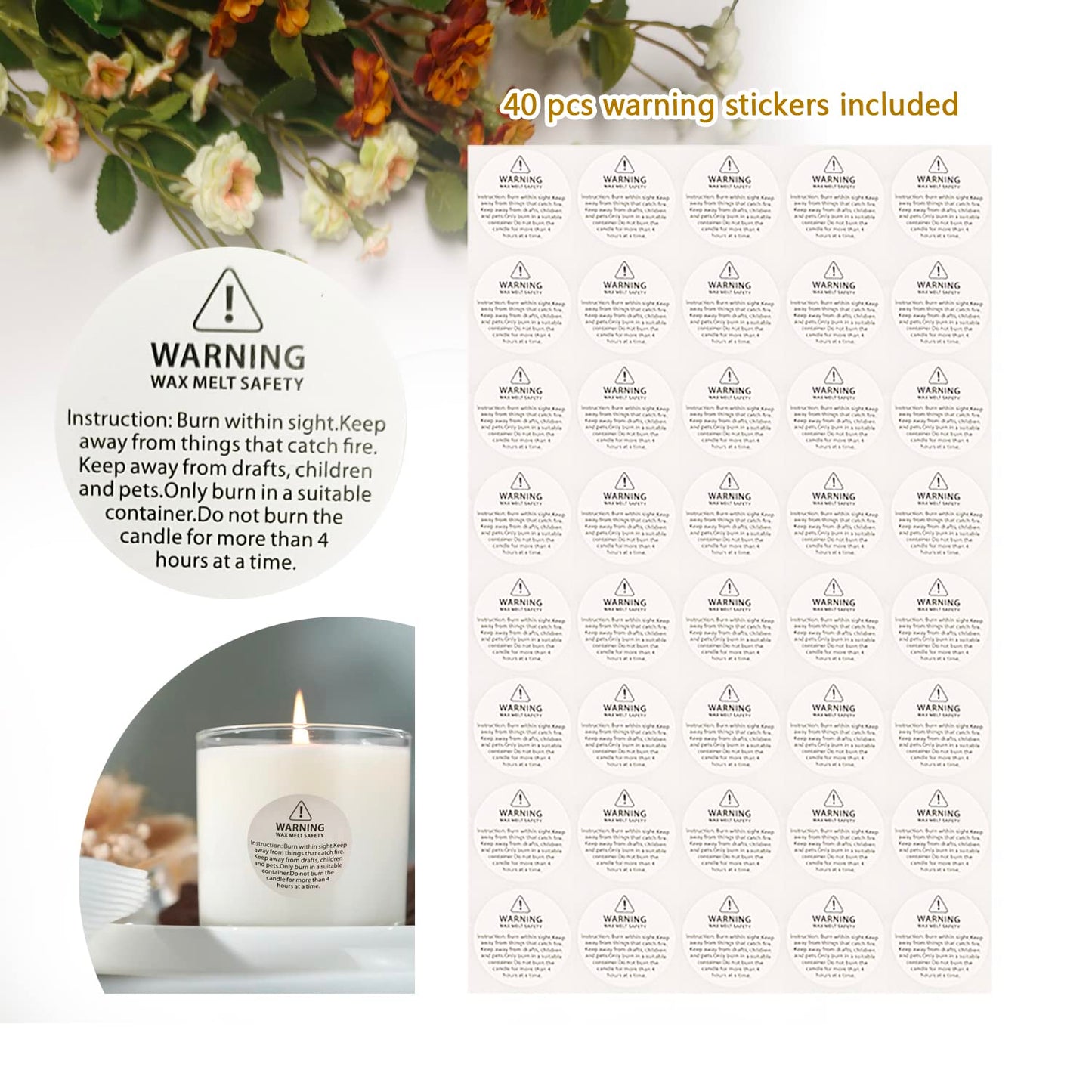400 Piece Cotton Candle Wick 6" Pre-Waxed for DIY Candle Making