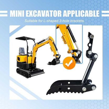 Hydraulic Thumb Clip Attachment 3-Holes for Mini Excavator Small Digger Crawler Small Digger Attachments fit Most of up to 2 tons, with2* M14 Hoses and Converters, Black