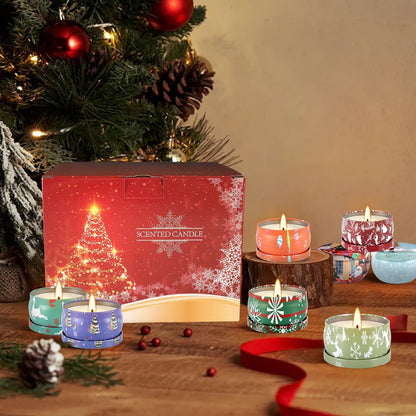 TLNFHRPI 36 Packs Christmas Scented Candles, 2.5oz Smokeless Clean Burning Soy Wax Candles for Home Decor, Festive Gifts & Holiday Ambiance