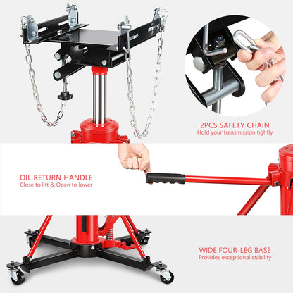 DNA Motoring Hydraulic Transmission Jack - 1 Ton 2204 lbs Capacity High Lift Telescoping Floor Jack Stand,33.2"-69.6" Lifting Range,TOOLS-00319