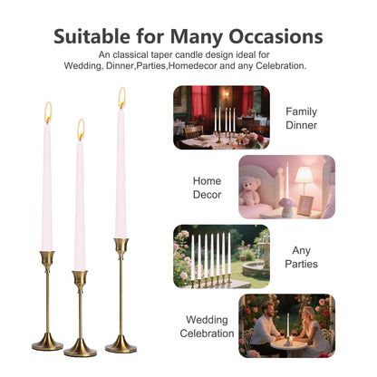 8 Pack 10 Inch Baby Pink Taper Candles Long Burning Time and Dripless Candles for Dinner Home Decor Wedding Shower
