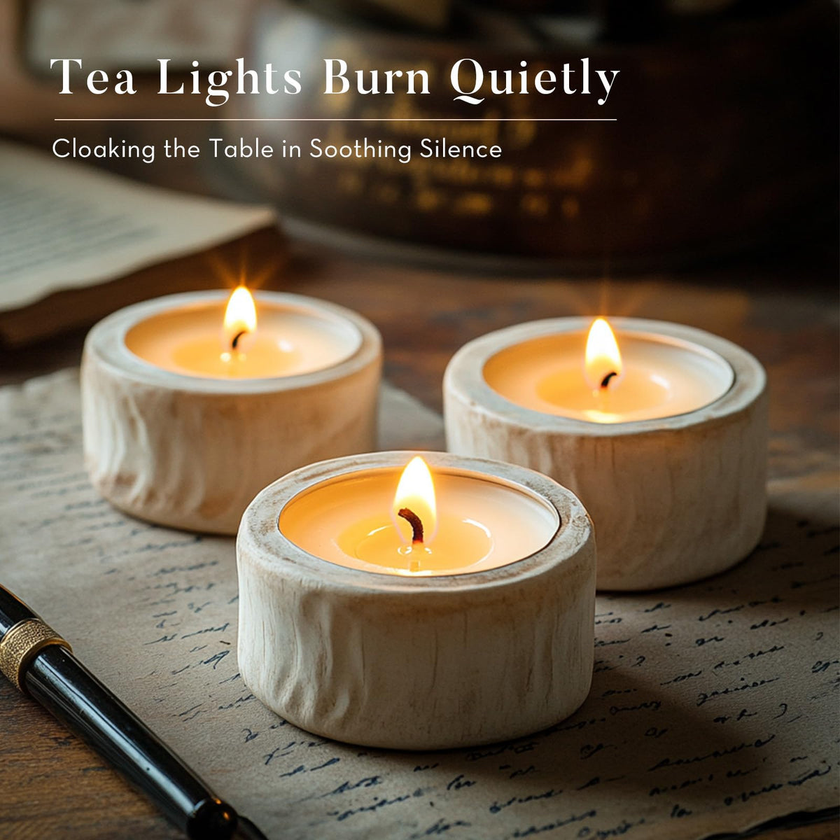 Ashlux Unscented Palm Tea Lights Candles 100 Pack Bulk, 4.5 Hours Long Burning White Tea Lights,Non-Paraffin, Smokeless, Mini Tealight Votive Candles for Wedding, Christmas Lights, Party, Christmas