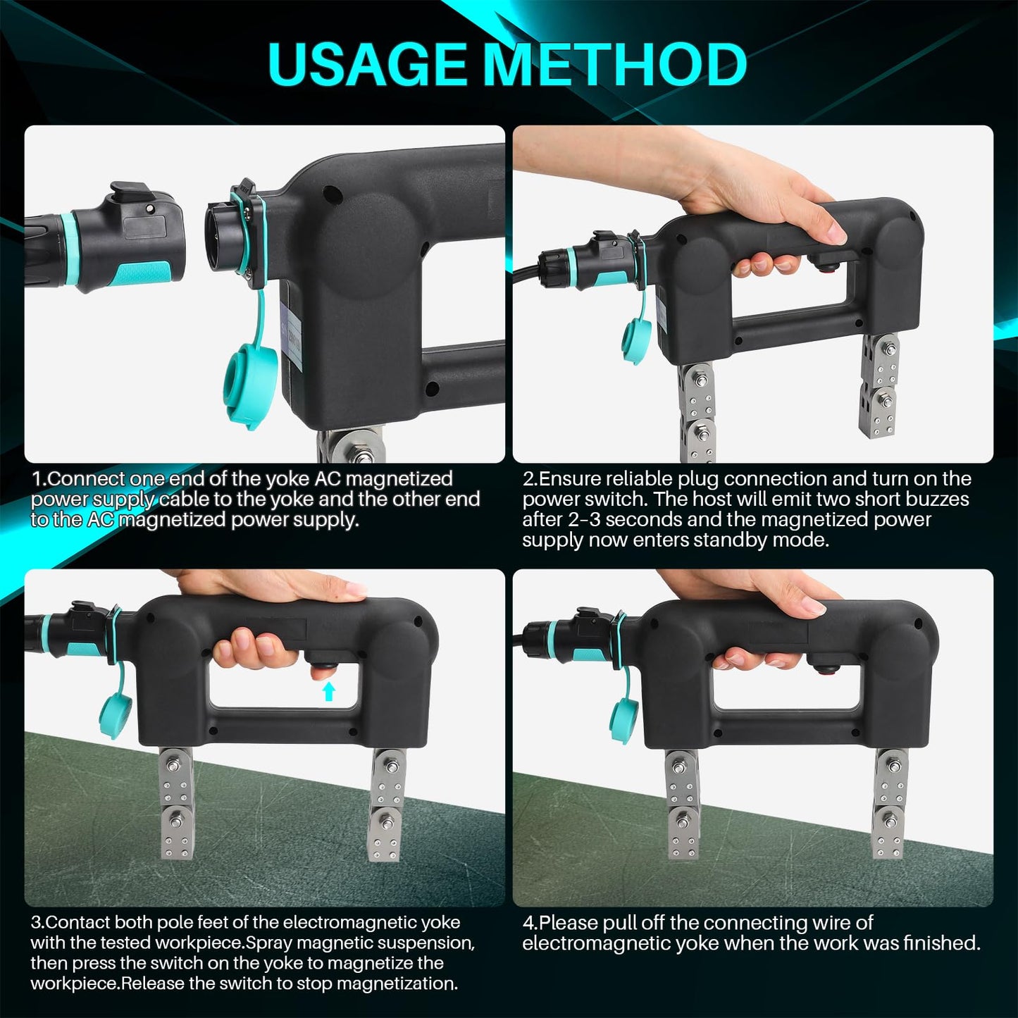 CHENNTAI Portable Magnetic Particle Flaw Detector, Steel Weld Magnetic Particle Inspection for Confined Spaces and Industrial Use