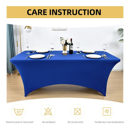 ZarzaaSik 2-Pack 4ft Spandex Table Covers for Rectangular Folding Tables - Wrinkle Resistant Stretch Tight Table Cloths - Ultimate Fitted Table Protector for Parties, Banquet, and Wedding