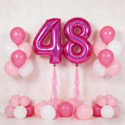 40 Inch Laser Hot Pink 1 Balloon for First Birthday, 1st Number Balloons Birthday Decorations for Girl Kids Toddler Baby, One Giant Number 1 Balloon