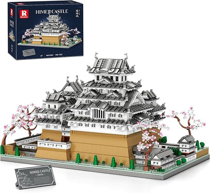 Reobrix Japanese Himeji Castle Building Block Sets for Adults 55017 1:127 Japanese Architecture Model Large Landmark Building Set Home Office Decoration Gift for Adults (7105PCS)