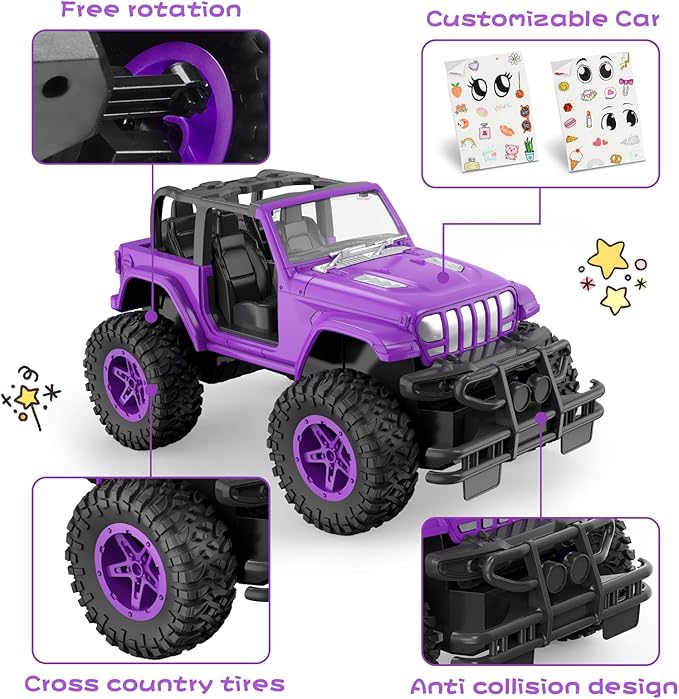 NQD RC Cars 1:16 Scale Remote Control Jeep Car 80 Min Playtime 2.4Ghz Off-Road RC Trucks for for Toddlers Girls Kids