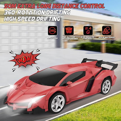 Transform Remote Control Car Toy for Kids 4 5 6 7 8 Remote Control Car for Boys 4-7 Transform Cars for Boys 4-6 Toy Car 5 Year Old Boy Toys for 3 4 5 6 7 8 9 10 11 12 Years Old Boy