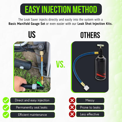 Leak Saver Direct Inject Ultimate 3-Pack | 3-in-1 AC Refrigerant Leak Sealer | with UV Dye & Moisture Remover | for Most HVAC Systems Up to 5 Tons - Professional AC Leak Sealer - AC Stop Leak