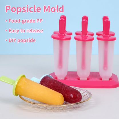 Popsicle Molds 3 Sets Ice Pop Molds Ice Pop Maker with Funnel and Brush, 3 Colors, Reusable Easy Release Ice Pop Maker, Popsicle Mould Frozen Ice Popsicle Maker