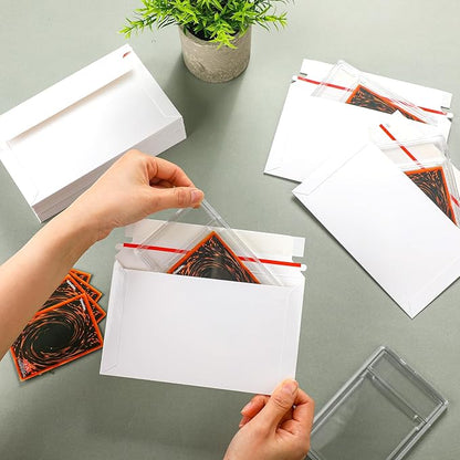 100 Pack Trading Card Shipping Envelopes 7 x 4.35 Inches Self Adhesive Mailing Envelopes Bulk Fit for Semi Rigid Sleeves and Sports Card Protectors Hobby Mailing Supplies