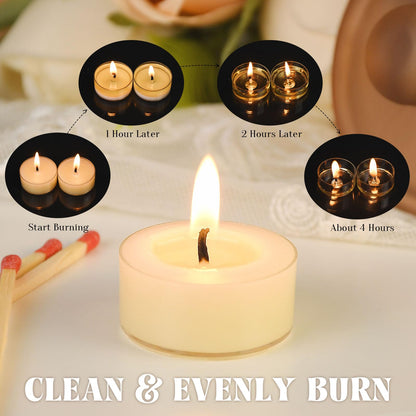 36 Count Pure Beeswax tealight Candles Bulk -Small Beeswax Candle Natural Scent Organic Smokeless Candle - Off White