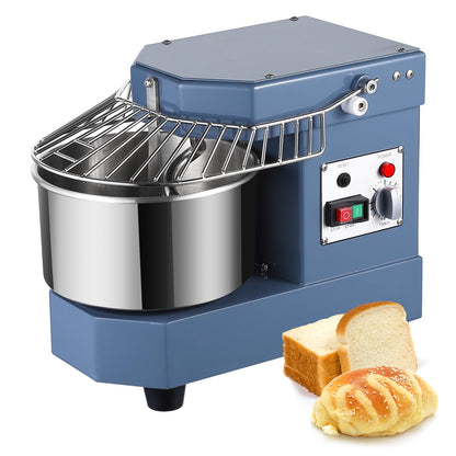 Commercial Dough Mixer 8.5QT with Timer Function, 450W Commercial Food Mixer Dual Rotating Dough Kneading Machine with Food-grade Stainless Steel Bowl, Security Shield