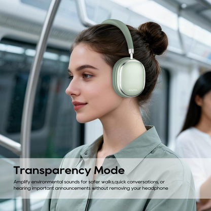 Srhythm NiceComfort 95 Hybrid Noise Cancelling Headphone Wireless, Bluetooth Headset with Transparency Mode,ENC,HD Sound