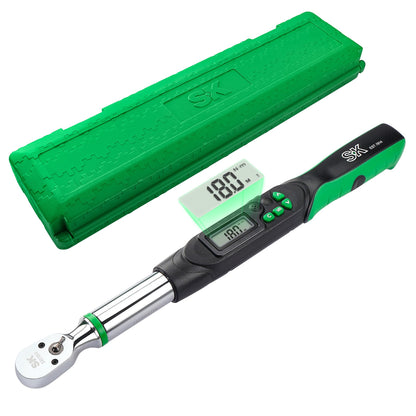 SK 3/8" Drive Digital Torque Wrench, 6.8 to 135 N-M, LED Display, Four Units of Measure & Flash Notification