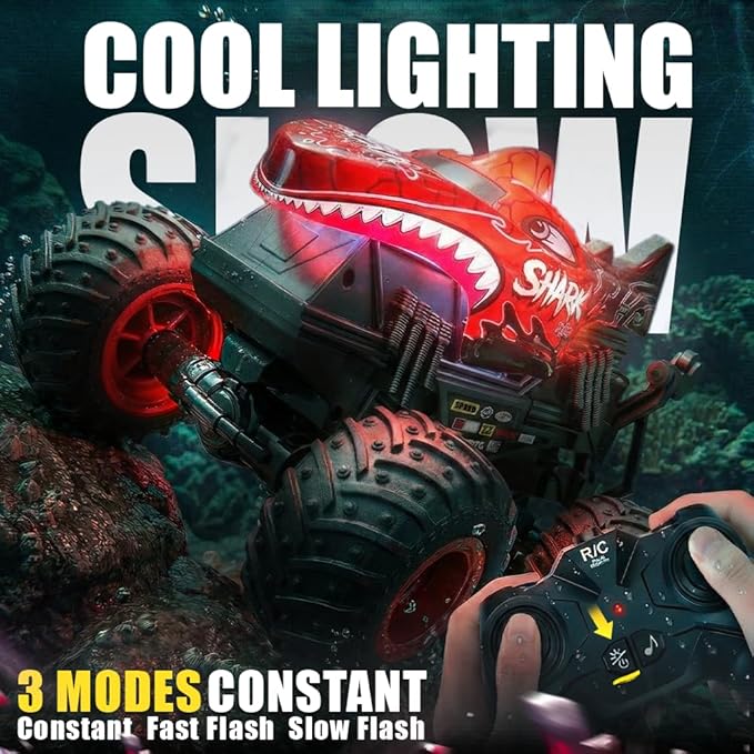 BEZGAR Monster Truck Toys Remote Control Monster Truck with Dancing Spins Lights &amp Music 1:20 Remote Control Car for Boys 4-7 5 6 7 8 9 10 +Year Old Boys Birthday Gifts (Red)