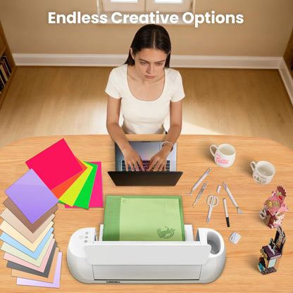 Crabcut CR2 13-Inch Smart Die Cutting Machine, Cuts 100+ Materials Vinyl Cardstock Paper, with Cutting & Pen Drawing Modes, Includes Mat, Transfer Tape, Iron-On HTV, Pens & Tool Kit