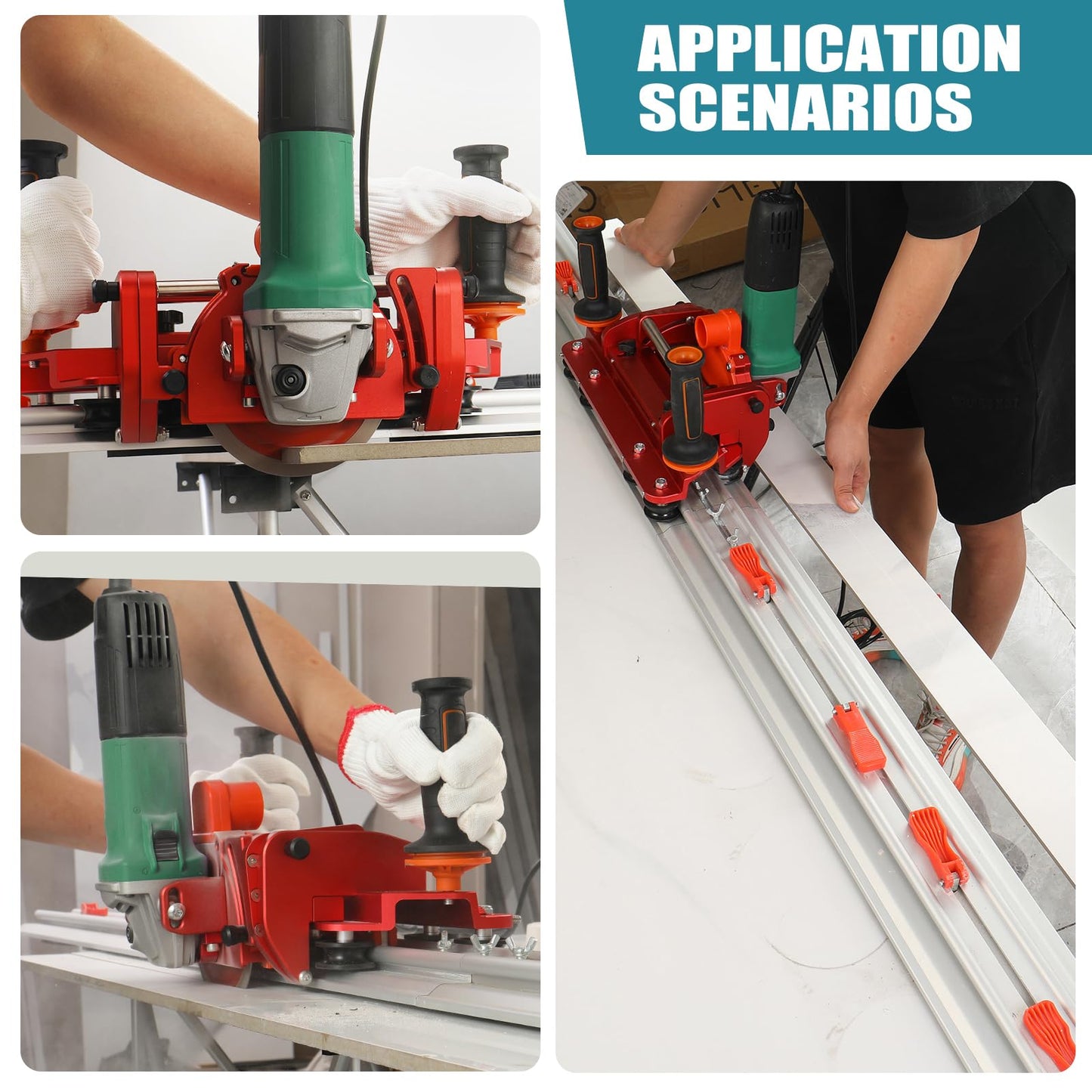 Electric Orbital Angle Grinder Tile Cutter for Large Ceramic Porcelain Tiles Up to 124 inches, Precise Ceramic Tile Cutting Tool(Angle grinder included)