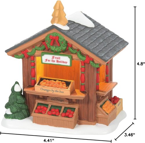 Department 56 Dickens Village - Lit Fruit Stand Building | 4.8 Inch, Multicolor Decor
