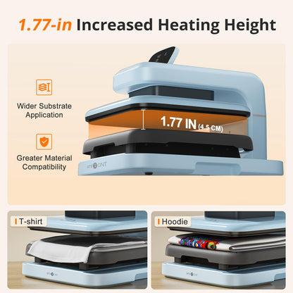 HTVRONT Auto Heat Press 2 - Heat Press Machine for T Shirts with Adjustable Pressure & Higher Heating Height, Heats Up Fast & Evenly Heat Press 15x15 for HTV, Sublimation, Heat Transfer Projects