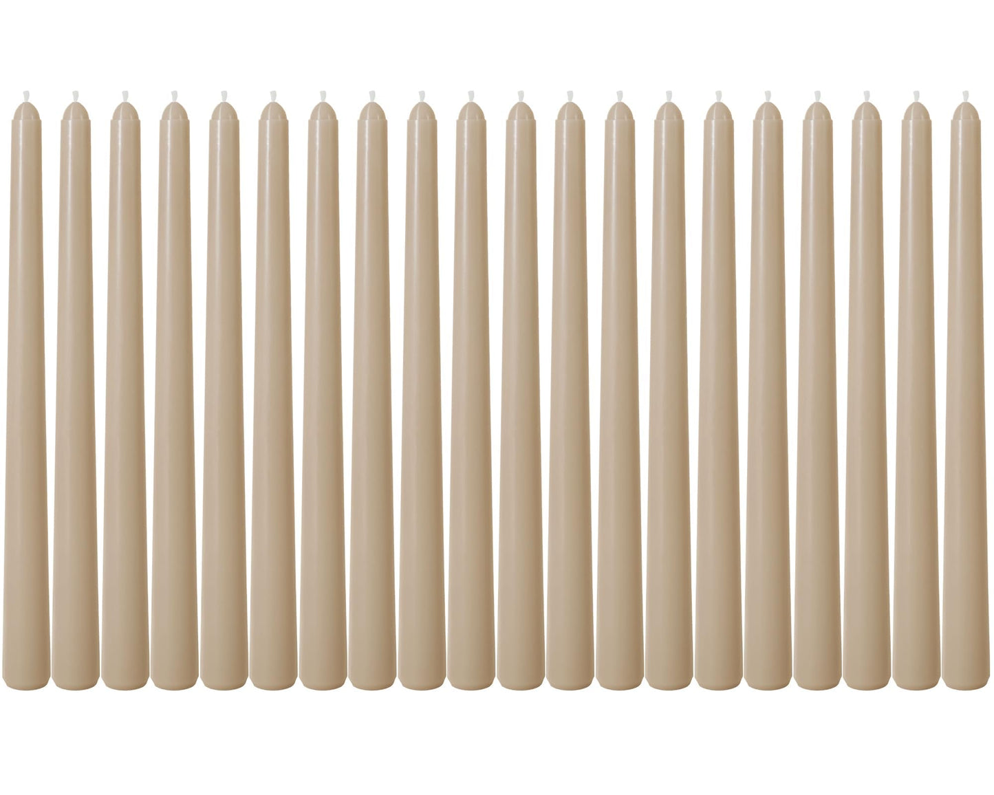 Viyffo Taper Candles, 10 Inch, 20 Pack, Nougat Brown – Unscented, Dripless & Smokeless Design, Up to 8 Hour Burn – Long Tall Taper Candlesticks for Wedding, Dinner & Home Decor