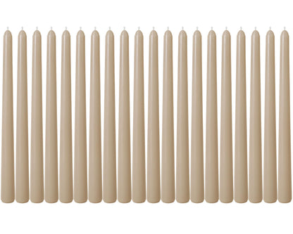 Viyffo Taper Candles, 10 Inch, 20 Pack, Nougat Brown – Unscented, Dripless & Smokeless Design, Up to 8 Hour Burn – Long Tall Taper Candlesticks for Wedding, Dinner & Home Decor