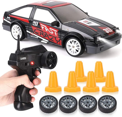 Liberty Imports RC Drift Car 1/24 2.4GHz 4WD Remote Control Sport Racing On-Road Vehicle with LED Light Batteries and Drift Tires (Style 4)