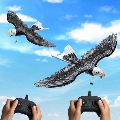 VEVOR RC Plane 2.4GHZ 2 Channel RC Airplane with 6-Axis Gyro Stabilizer&amp2 Batteries Ready to Fly Eagle Aircraft Plane Toy RC Glider for Adults Beginners Kids Birthday/Xmas Gift