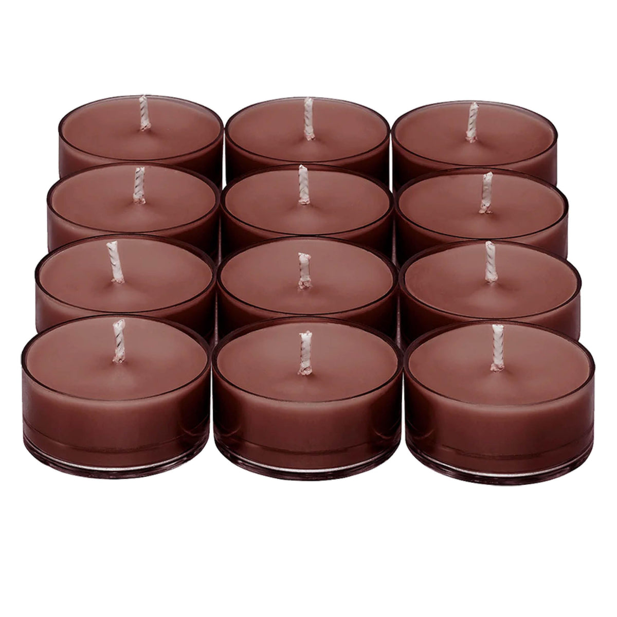 PartyLite Tea Lights Candles, Amber and Smoked Patchouli with Lavender Scent, Gift Set of 12, Aromatherapy with up to 4 to 6 Hours Burn Time, Ideal for Home Decor, Holiday Gifting & Celebration